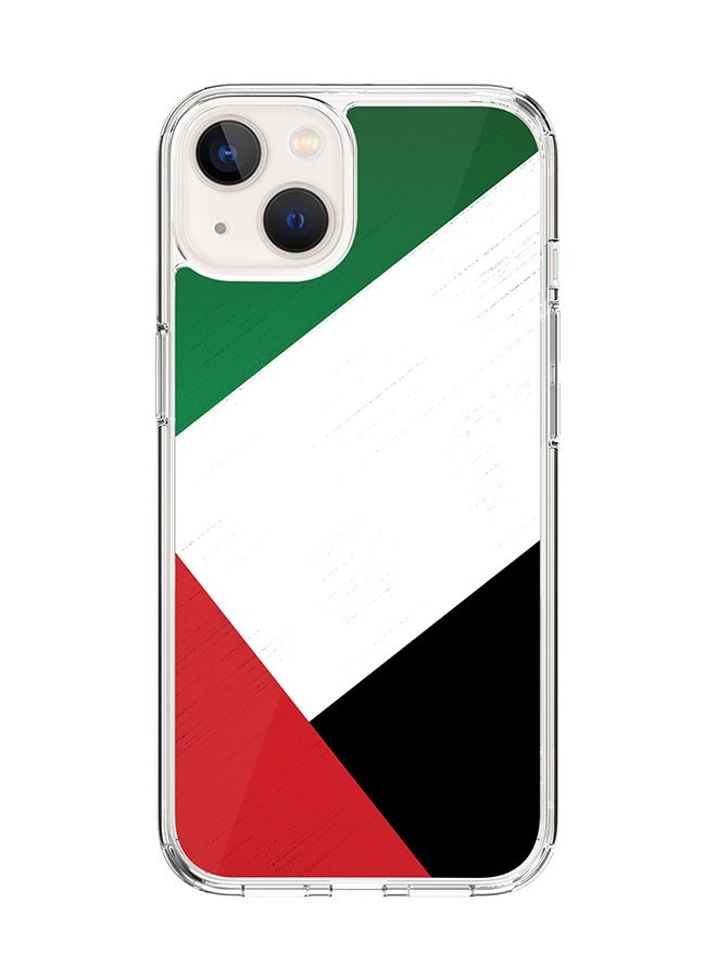 Stylizedd Classic Clear Case for Apple iPhone 14 Plus Case Hybrid Soft Cover Flexible Edges Anti Drop TPU PC Gel Thin Transparent Cover - Flag Of UAE Full Print