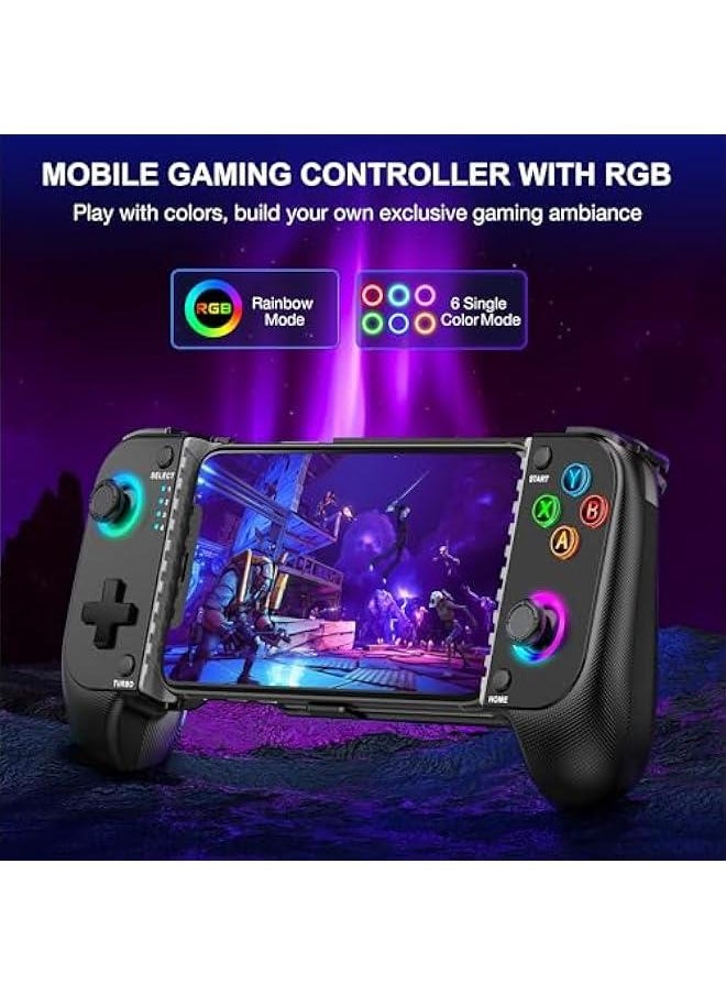 Beauenty Wireless Hall Joystick Phone Controller for iPhone/Android with RGB Support for Xbox Game Pass, PlayStation, Steam Link, Call of Duty, Minecraft, Roblox, Cloud Android Controller.  - Image 3