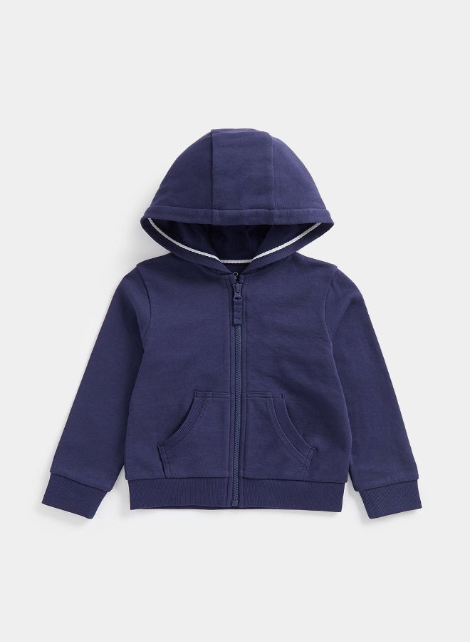 mothercare Navy Zip-Up Hoody - Image 1
