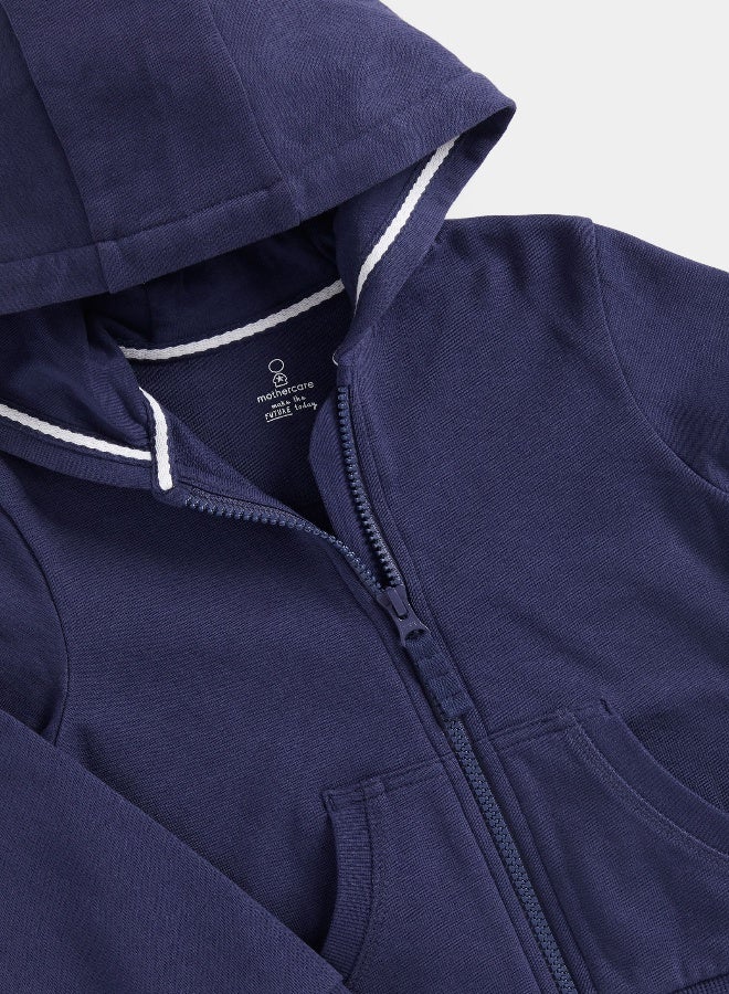 mothercare Navy Zip-Up Hoody - Image 3
