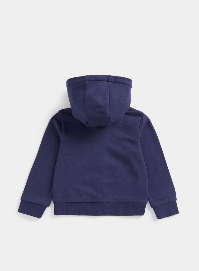 mothercare Navy Zip-Up Hoody - Image 4