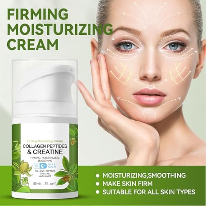 Grospe Collagen Peptide Complex Moisture Cream with Retinol,Creatine and Plant Squalane - Skin Tightening Firming - Anti Aging Face Wrinkle Cream, Day & Night Moisturizing Facial Cream -1.7oz - Image 2