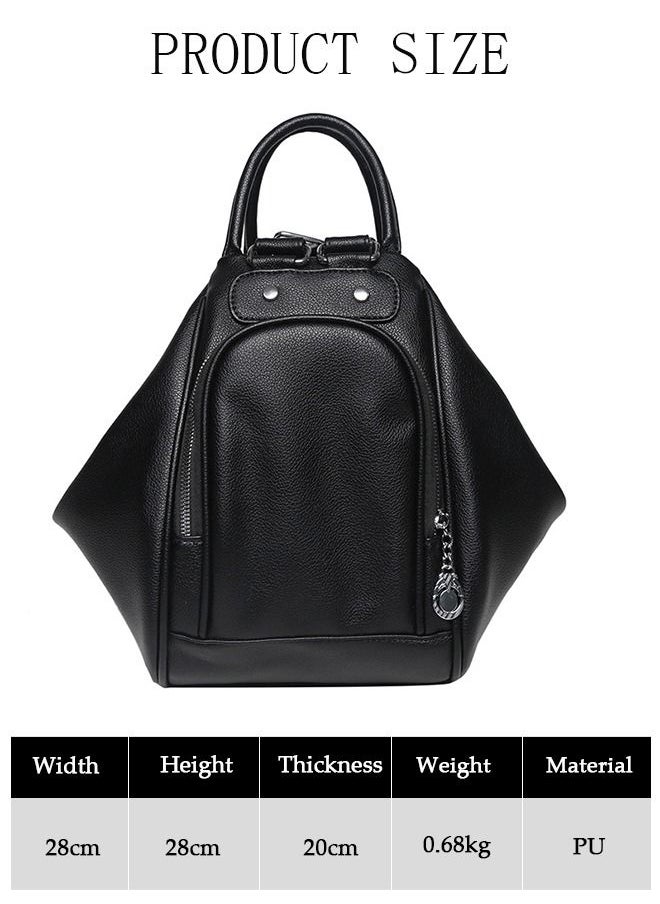 DUNISO Women's Backpack Fashionable Travel Backpack For Women Faux Leather Shoulder Bag Anti Theft Double Shoulder Backpack Handbag For College Girls Students Black  - Image 4