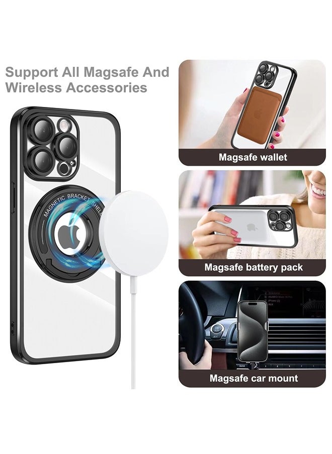 ShebSheb - iPhone 13 Pro Case, Clear Magnetic Phone Cases with Camera Lens Protector [Compatible with MagSafe] Soft TPU Shockproof Protective Cover Women Girls - Image 1