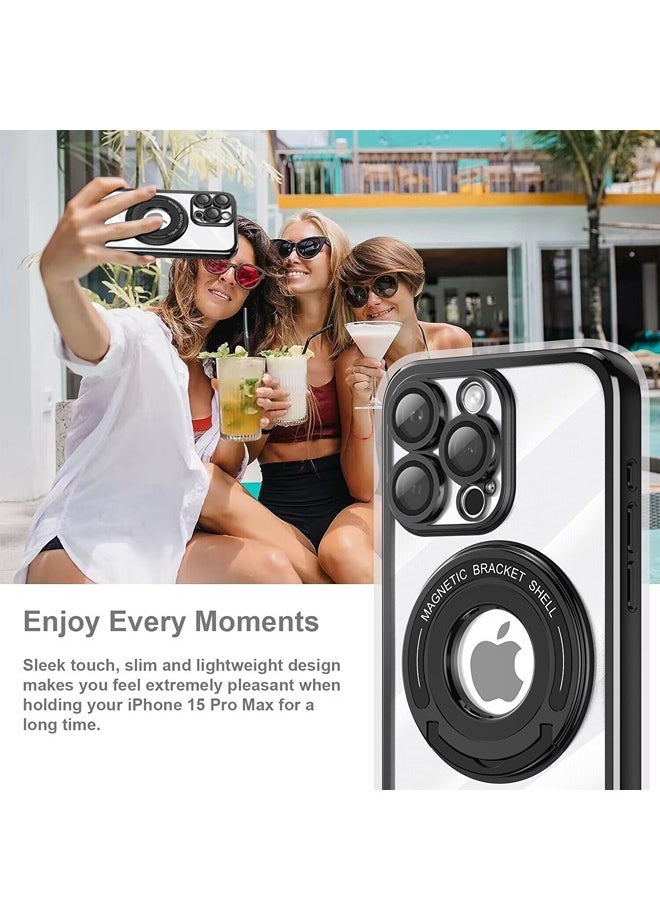 ShebSheb - iPhone 13 Pro Case, Clear Magnetic Phone Cases with Camera Lens Protector [Compatible with MagSafe] Soft TPU Shockproof Protective Cover Women Girls - Image 1