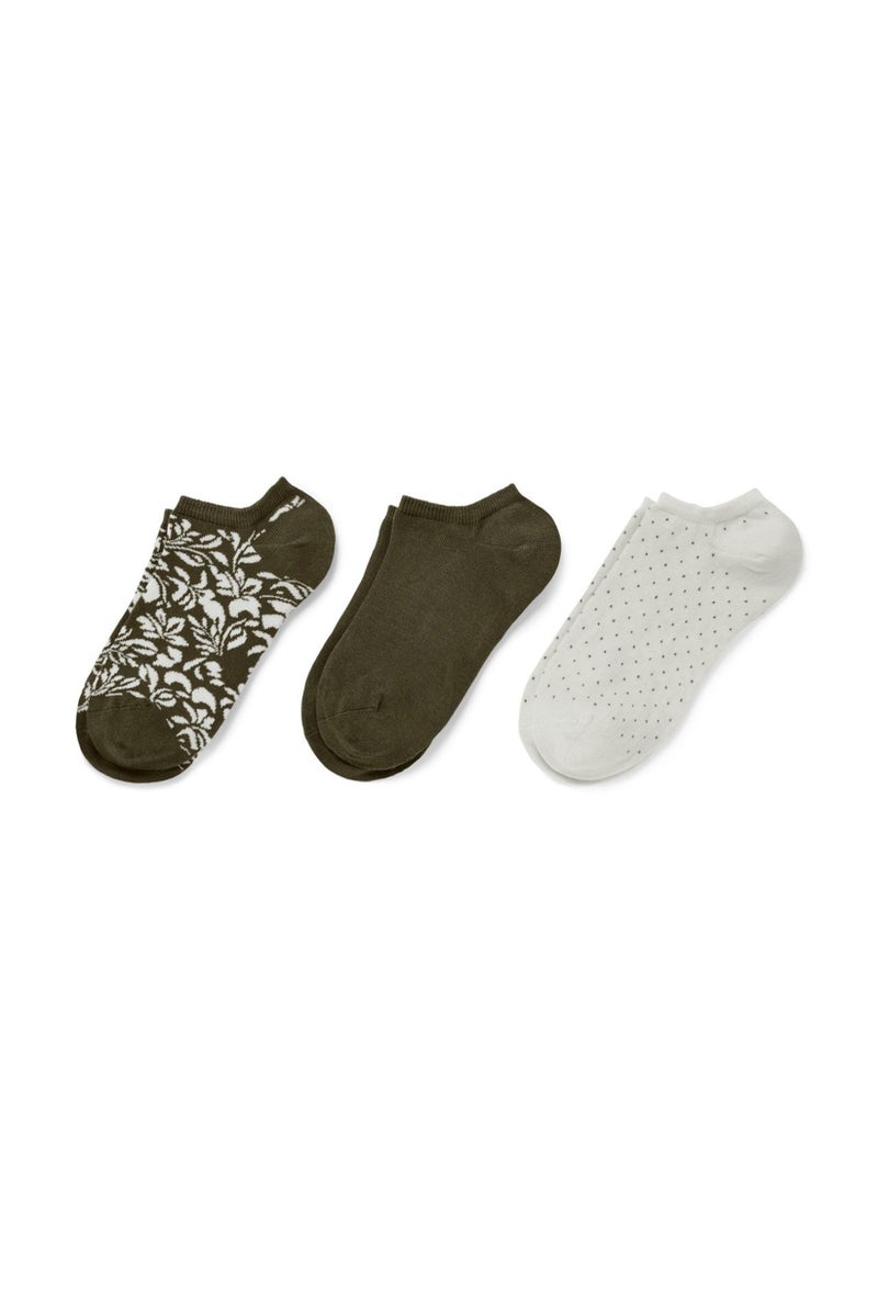 Tchibo Women 3 Pairs Allover Print Crew Socks, Multicolor  - Image 2