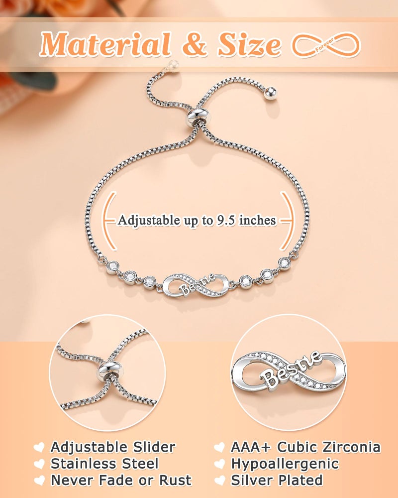 UNGENT THEM Bestie Birthday Gifts Women Best Friend Bracelet Friendship Christmas Valentines Galentines Mothers Day Gifts for Friends Woman Female BFF - Image 3