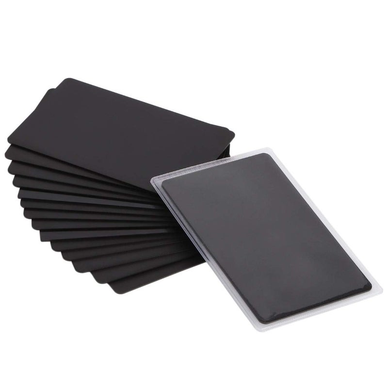 OESDLTD Thick Black Aluminum Metal Business Cards Anodized Aluminum 86 X 54 X 0.8mm 15 pcs Include Protector Sleeves(Frosted) - Image 1