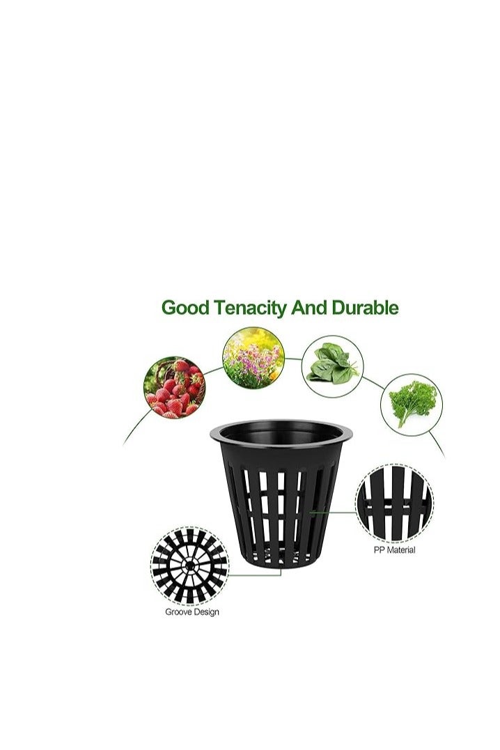 GROWNEER Net Cup Pots, 50 Pcs 2 Inch Garden Slotted Mesh Net Cups, Heavy Duty Cups Mesh Pots with 50Pcs Plant Labels, Hydroponic Planting Pots Grow Basket for Indoor Outdoor - Image 3