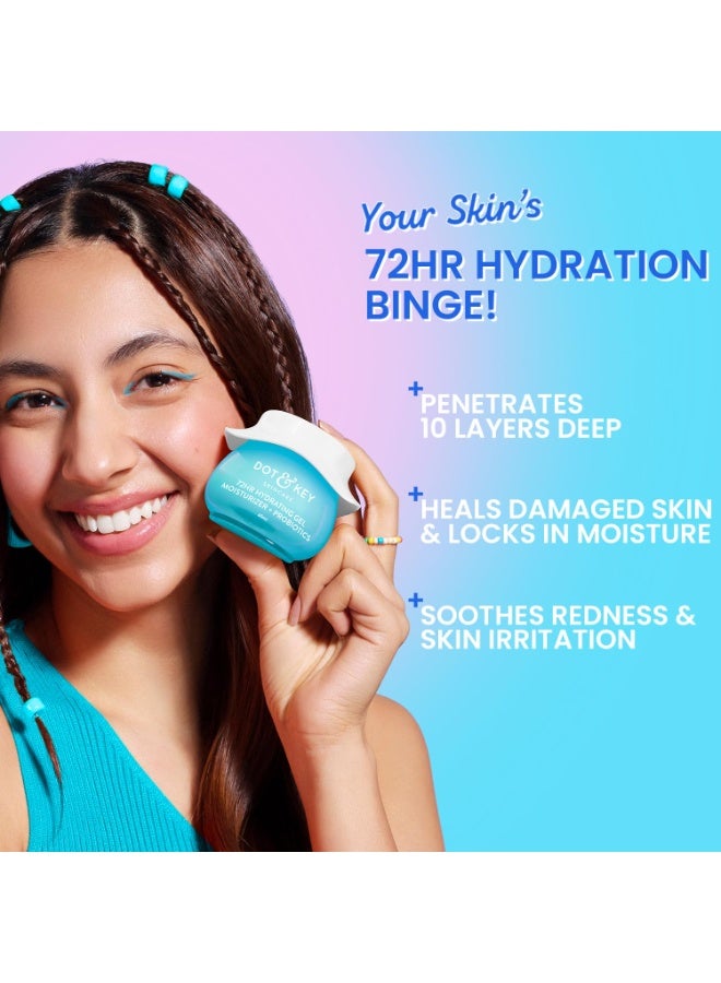 DOT & KEY 72Hr Hydrating Gel + Probiotics Moisturizer For Face With Hyaluronic Acid, Kombucha & Rice Water Lightweight Gel Oil Free Moisturizer | For Oily, Dull & Uneven Skin Tone I For All Skin Types | 60Ml - Image 4