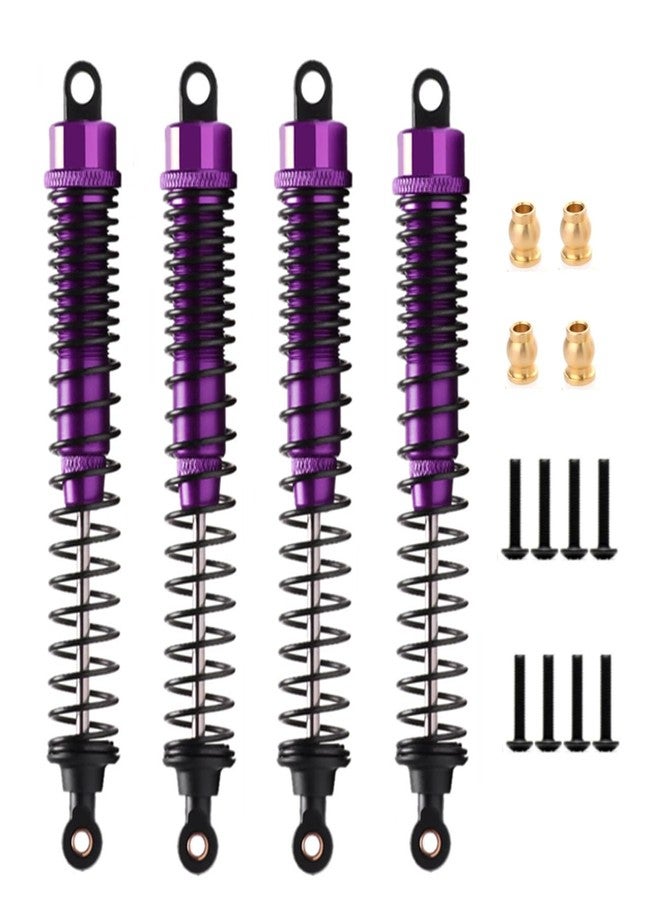 UURCSKY Alloy Shock Absorber Damper 130mm Adjustable for RC Car 1/10 Crawler Truck HPI HSP Losi Axial Tamiya Redcat Upgrade Part 4pcs/Set(Purple) - Image 1