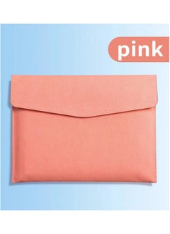 MileMelo Files Wallets, A4 Popper Wallet Leather File Document Folder Paper Storage Bag Portable Document Organizer Waterproof for Travel Meeting Business Office Pink  - Image 4