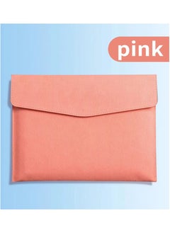 MileMelo Files Wallets, A4 Popper Wallet Leather File Document Folder Paper Storage Bag Portable Document Organizer Waterproof for Travel Meeting Business Office Pink  - Image 4