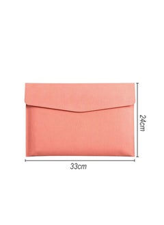 MileMelo Files Wallets, A4 Popper Wallet Leather File Document Folder Paper Storage Bag Portable Document Organizer Waterproof for Travel Meeting Business Office Pink  - Image 2