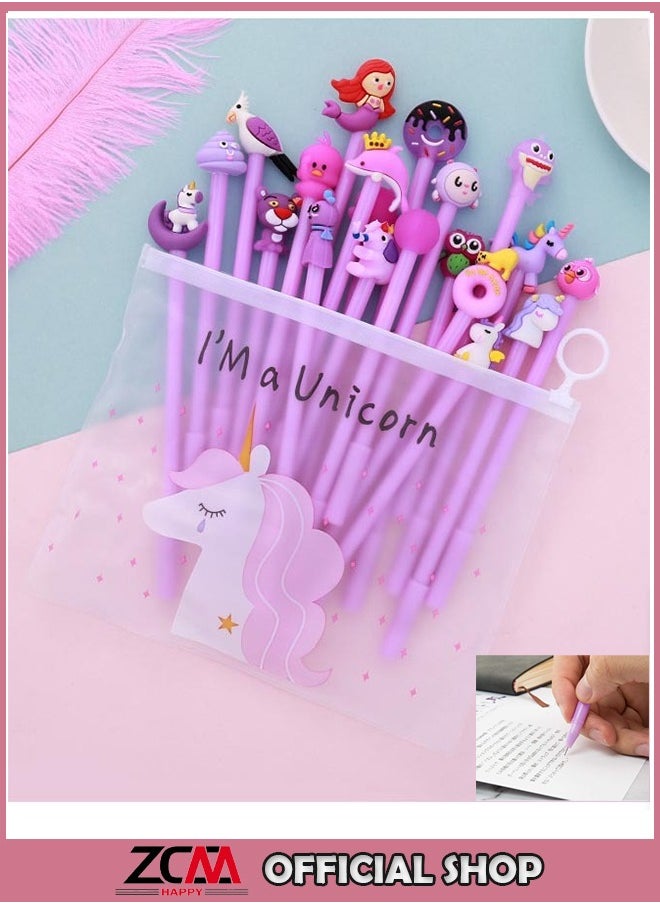 ZCM-HAPPY 20pcs Cute Cartoon Gel Pens Set, Multicolor  - Image 1