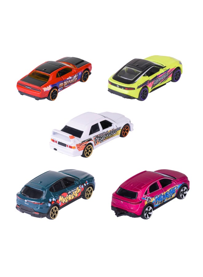 Majorette Limited Edition 11 Diecast Giftpack, 5 Metal Toy Cars, 1:64 Scale Licensed Vehicles with Graffiti-Style Design, Freewheel, Suspension and Opening Parts, 7.5 cm, Ages 3+ - Image 2
