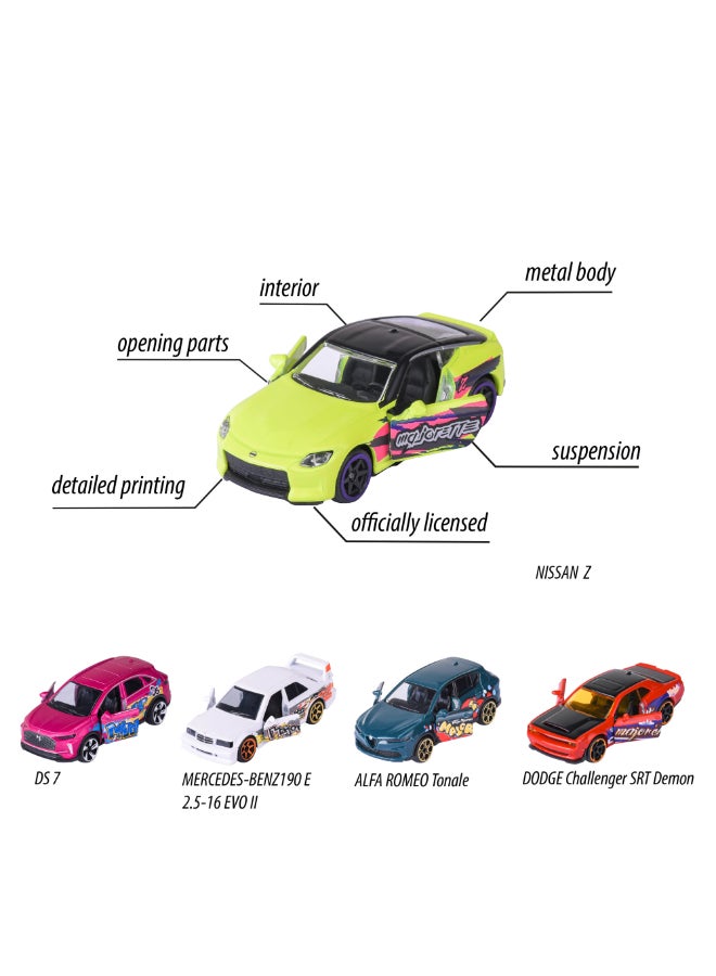 Majorette Limited Edition 11 Diecast Giftpack, 5 Metal Toy Cars, 1:64 Scale Licensed Vehicles with Graffiti-Style Design, Freewheel, Suspension and Opening Parts, 7.5 cm, Ages 3+ - Image 3