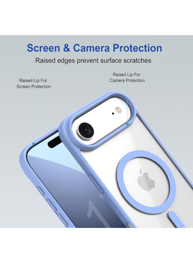 أكاليكس جراب مغناطيسي شفاف لهاتف iPhone 17 Air، متوافق مع iPhone 17 Air مع MagSafe، غطاء خلفي شفاف مقاوم للصدمات، (أزرق سماوي) - Image 3