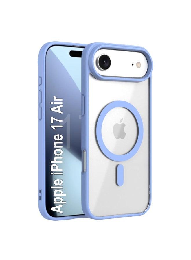 أكاليكس جراب مغناطيسي شفاف لهاتف iPhone 17 Air، متوافق مع iPhone 17 Air مع MagSafe، غطاء خلفي شفاف مقاوم للصدمات، (أزرق سماوي) - Image 1