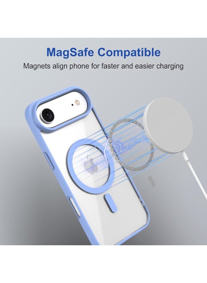 أكاليكس جراب مغناطيسي شفاف لهاتف iPhone 17 Air، متوافق مع iPhone 17 Air مع MagSafe، غطاء خلفي شفاف مقاوم للصدمات، (أزرق سماوي) - Image 3