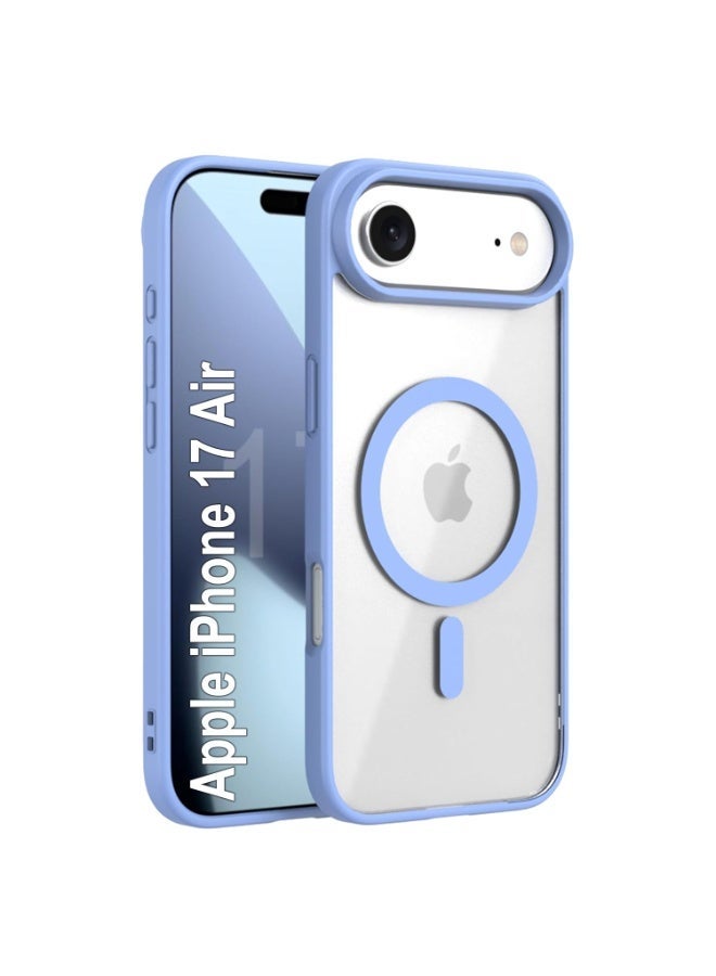 أكاليكس جراب مغناطيسي شفاف لهاتف iPhone 17 Air، متوافق مع iPhone 17 Air مع MagSafe، غطاء خلفي شفاف مقاوم للصدمات، (أزرق سماوي) - Image 1