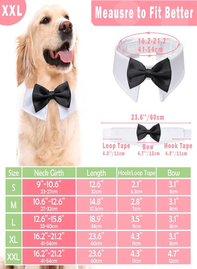 Koolmox Bow Tie for Dogs, KOOLMOX Dog Bow Tie, Handcrafted Black Dog Bowtie with 21'' Adjustable Dog Collar Tux White Dog Collar for Large Dogs Wedding Attire, Pets Grooming Costumes - Image 2
