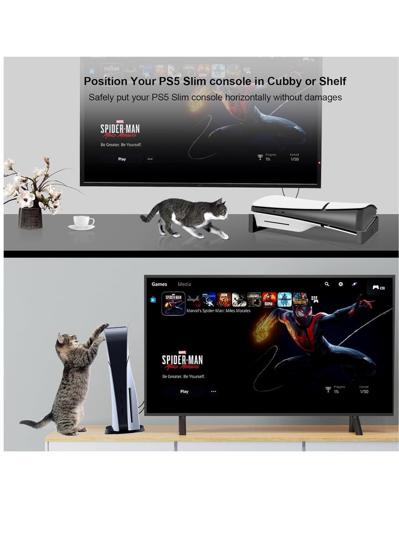 JYS - Stand for PS5 Slim Console Horizontal Bracket Holder Compatible with Playstation 5 Slim Disc and Digital Edition - Image 1