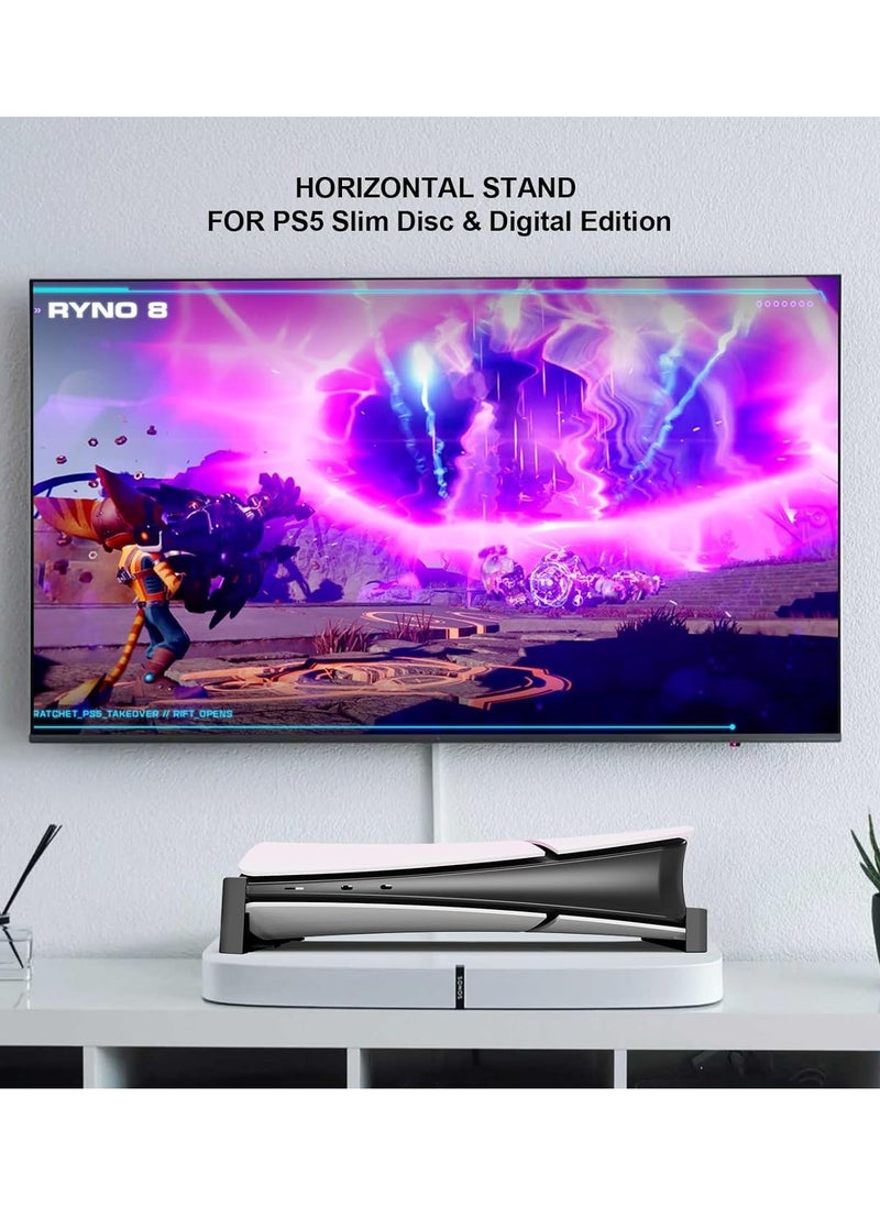 JYS - Stand for PS5 Slim Console Horizontal Bracket Holder Compatible with Playstation 5 Slim Disc and Digital Edition - Image 1