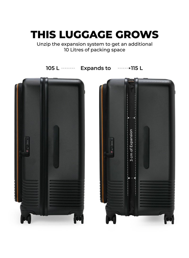 Mokobara The Access Trunk Luggage - German Makrolon Polycarbonate, Crypto Sunray 2.0, Black - Image 2