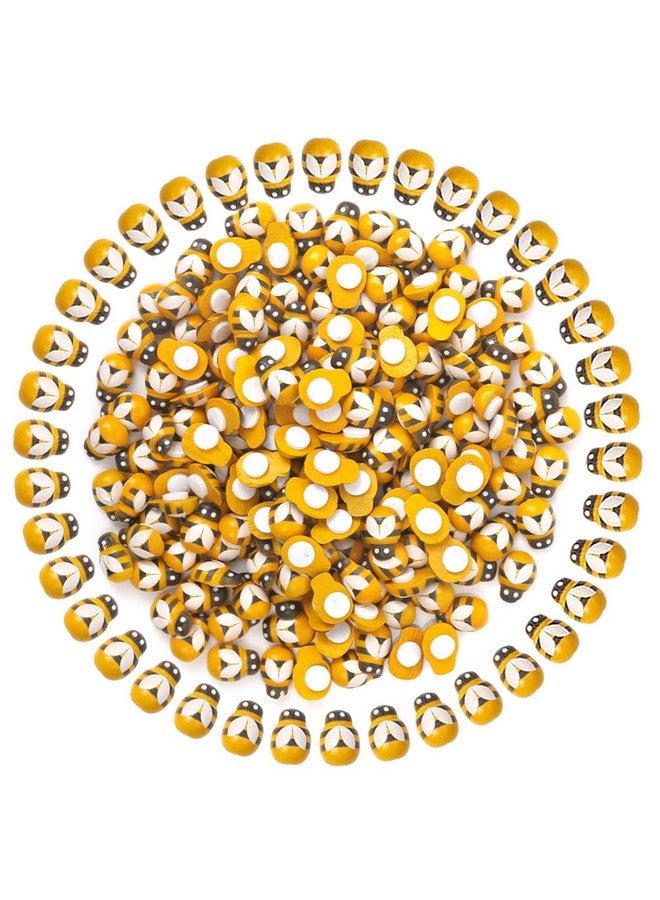 YGDZ 200Pcs Tiny Wooden Bee Decor Ygdz Self Adhesive Painted Flatback Mini Wooden Bumble Bees For Crafts Scrapbooking Decoration Embellishments Diy - Image 1