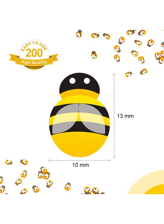 YGDZ 200Pcs Tiny Wooden Bee Decor Ygdz Self Adhesive Painted Flatback Mini Wooden Bumble Bees For Crafts Scrapbooking Decoration Embellishments Diy - Image 2