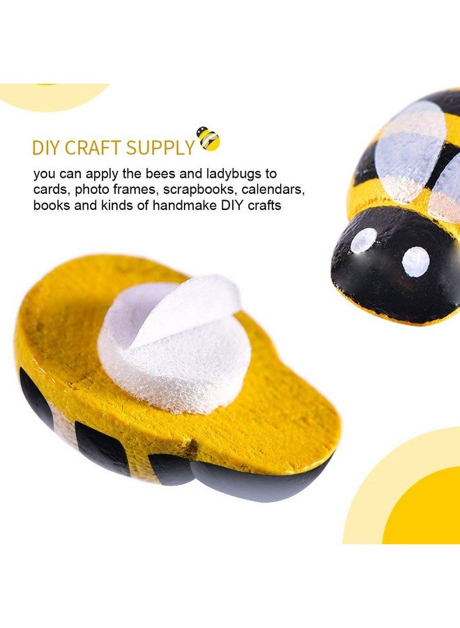 YGDZ 200Pcs Tiny Wooden Bee Decor Ygdz Self Adhesive Painted Flatback Mini Wooden Bumble Bees For Crafts Scrapbooking Decoration Embellishments Diy - Image 3