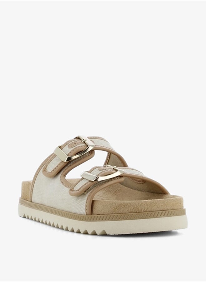 SJ - Women's Buckle Detail Slip-On Sandals - Image 1