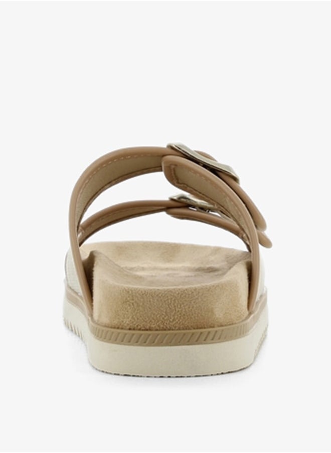 SJ - Women's Buckle Detail Slip-On Sandals - Image 1