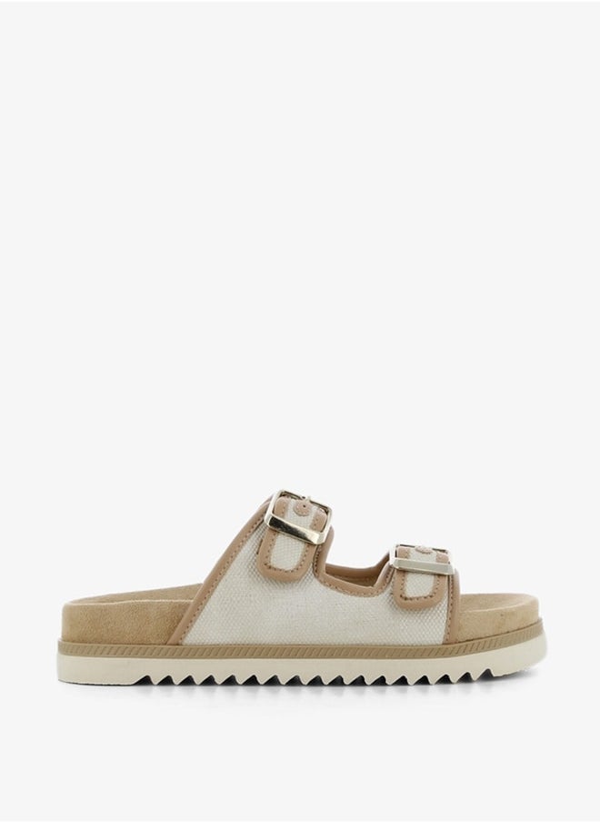 SJ - Women's Buckle Detail Slip-On Sandals - Image 1