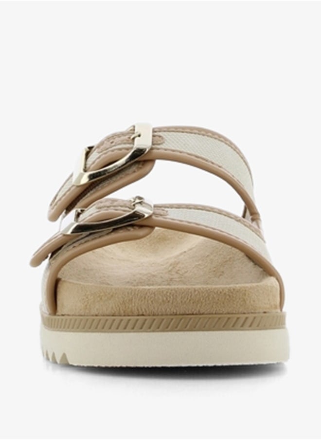 SJ - Women's Buckle Detail Slip-On Sandals - Image 1