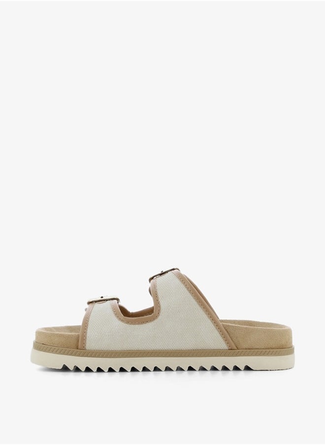 SJ - Women's Buckle Detail Slip-On Sandals - Image 1