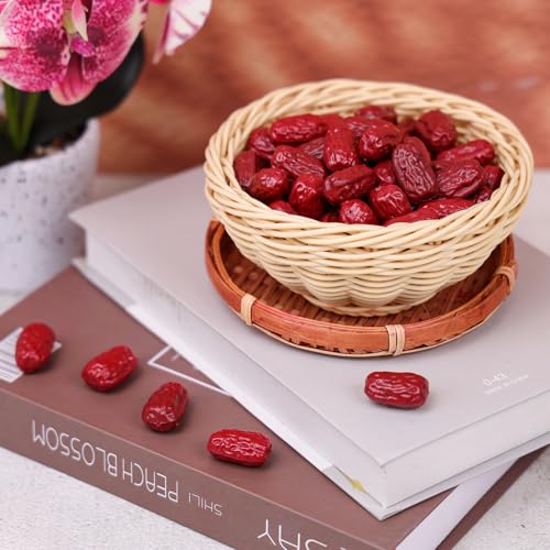 Gresorth 50pcs Fake Jujube Decoration Artificial Lifelike Red Date Model Realistic Plastic Dried Fruit Ornament Christmas DIY Party - Image 5