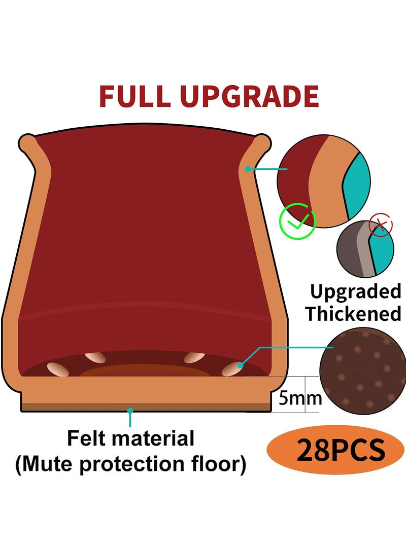 SOLARAE Table Foot Protector 28 Pieces Thickened Felt Silicone Table and Chair Leg Protectors Pads Home Quiet Furniture Accessories for 0.98-1.77 inch - Image 5