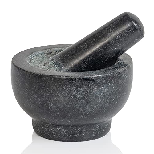 Maxam Mortar and Pestle Set - 5 Inch - Heavy Natural Granite Spice Grinder Bowl, Herb Crusher, Make Fresh Guacamole at Home - Image 5