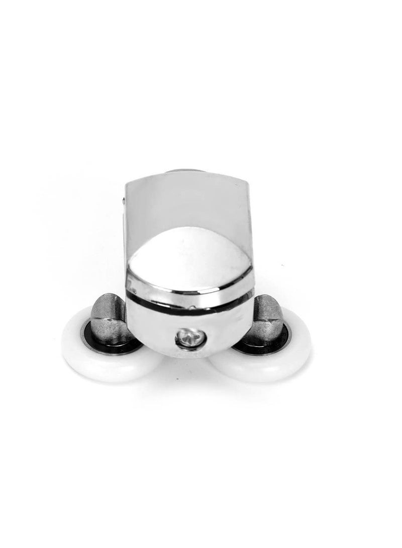4 Pcs 23mm Diameter Shower Door Double Wheels, Upper Bearing Pulleys for Bathroom, Top & Bottom Replacement Parts - Image 3