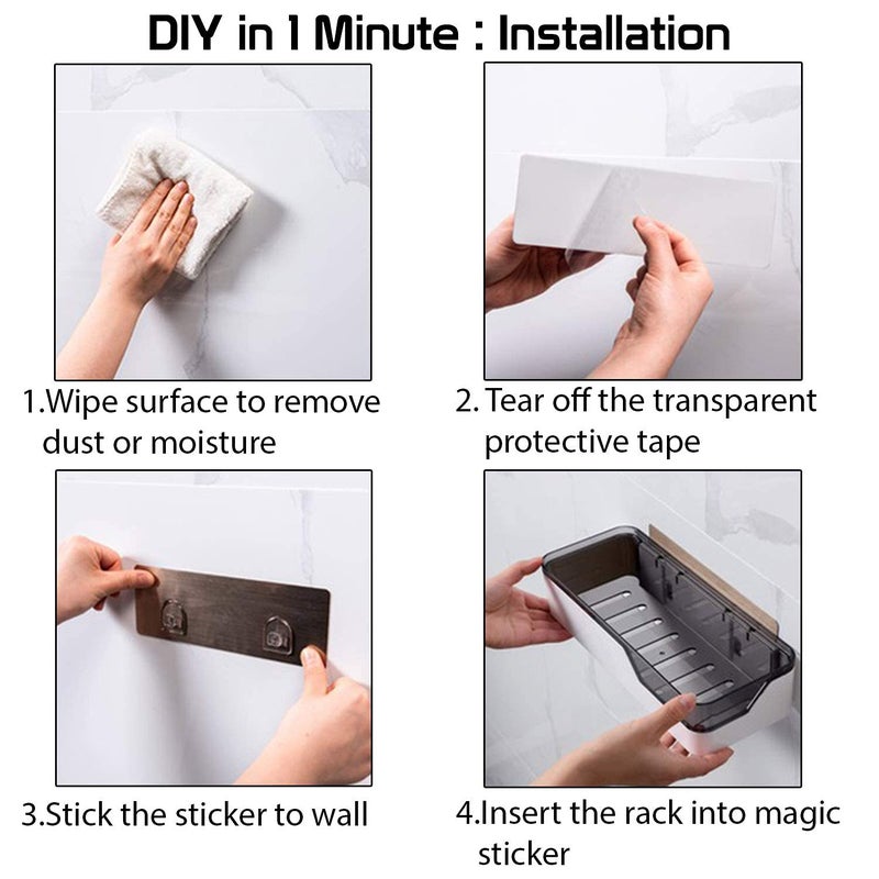 IVAR Magic Sticker Series Self Adhesive Plastic Bathroom Shelf Shower Caddy Standard 1 PCS - Image 5