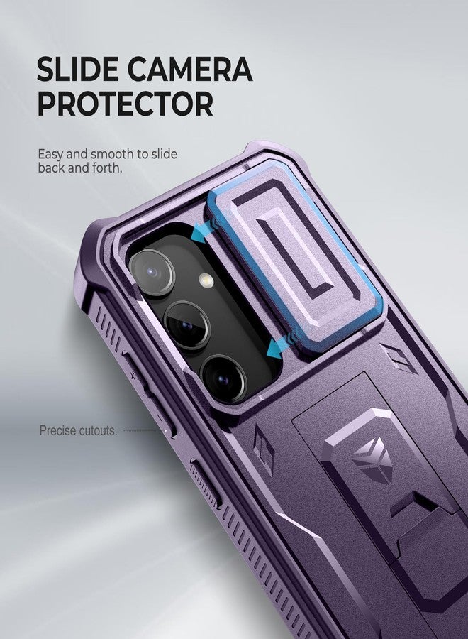 ديكسنور جراب Dexnor لهاتف Samsung Galaxy S24 مع غطاء كاميرا منزلق مدمج وواقي شاشة ومسند، غطاء حماية متين مقاوم للصدمات يغطي كامل هيكل الهاتف Galaxy S24 (2024)، لون بنفسجي فانتوم - Image 3