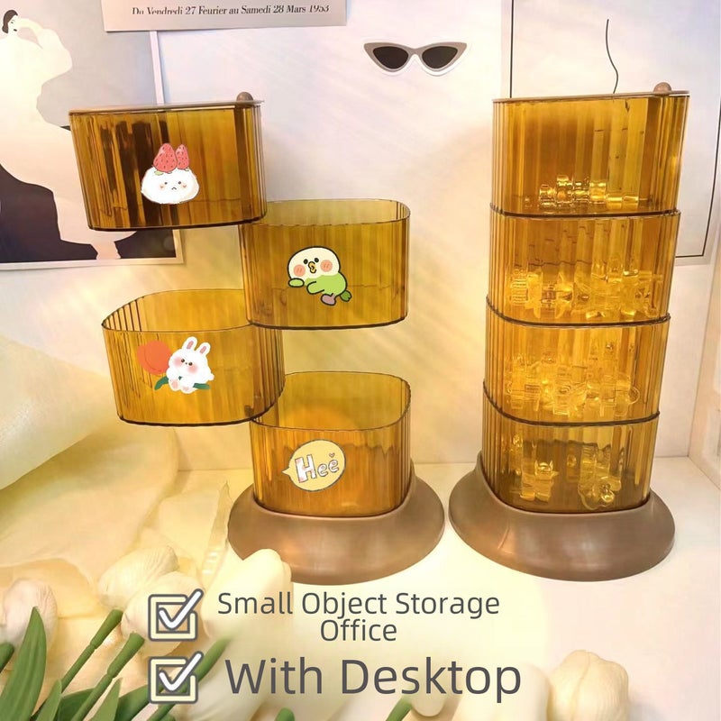 Rotary storage box hairpin hair accessories hair rope hair ring storage beauty egg storage jewelry ring storage dust box(Square) - Image 3