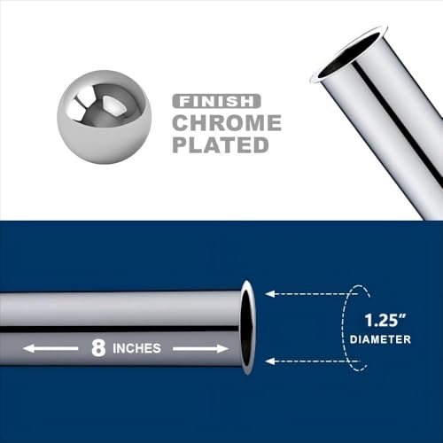 ZM Heavy-Duty Flanged Sink Tailpiece, 8 inch Length, 20GA Chrome (1-1/4'') - Image 3