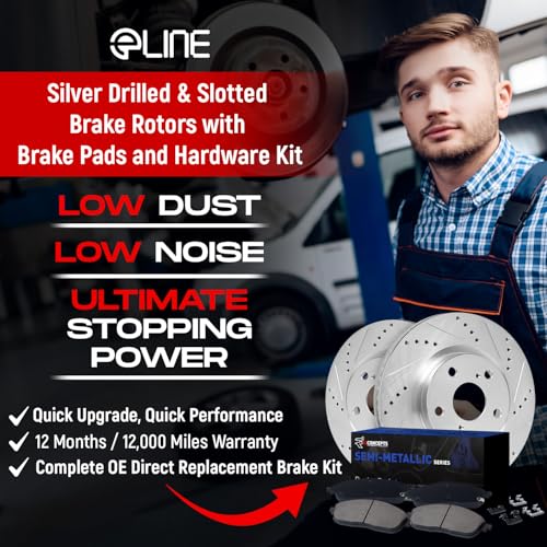 R1 Concepts Front Rear Brakes and Rotors Kit |Front Rear Brake Pads| Brake Rotors and Pads| Semi Metallic Brake Pads and Rotors |Hardware Kit|fits 2002-2006 Subaru Baja, Legacy, Outback - Image 2