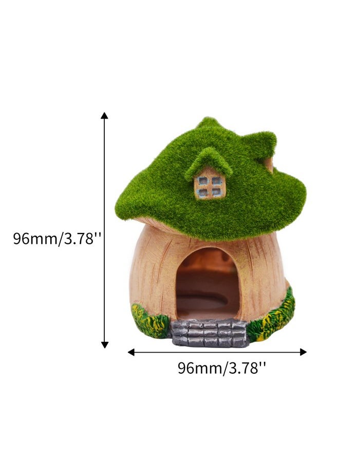 انروي - ديكور حوض السمك AnRui Green Moss Mushroom، ديكورات حوض السمك اللطيفة المصنوعة من الراتينج، زينة كهف مخبأ للأسماك الصغيرة والروبيان وسرطان البحر الناسك والأسماك الذهبية والزواحف - Image 1