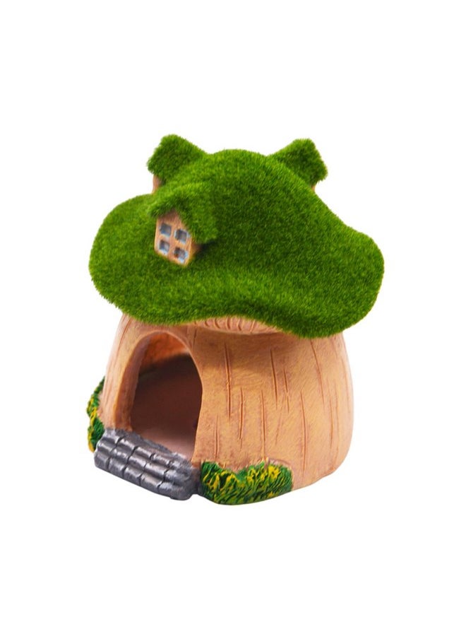 انروي - ديكور حوض السمك AnRui Green Moss Mushroom، ديكورات حوض السمك اللطيفة المصنوعة من الراتينج، زينة كهف مخبأ للأسماك الصغيرة والروبيان وسرطان البحر الناسك والأسماك الذهبية والزواحف - Image 1