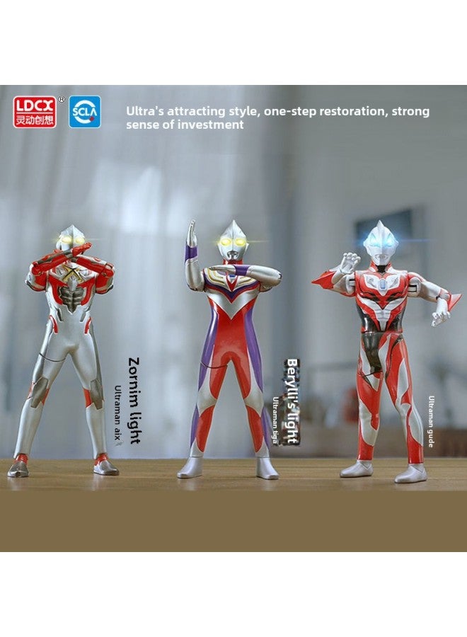 Genuine Smart Ultraman Transfiguration Toy Universe Hero Voice Luminous Action Ultraman Doll Boy Toy-Color:The Power Of Ott-Beria Altman
