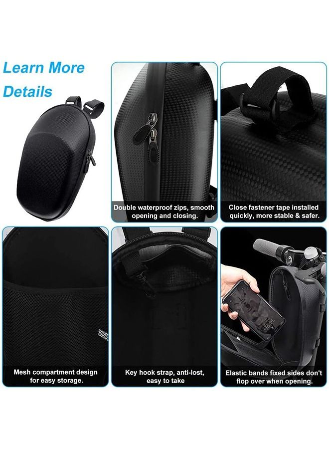 Arabest Scooter Storage Bag - Hard Shell EVA Waterproof Scooter Handlebar Bag, Electric Scooter Bag Front Hanging Bag for Electric Kick Scooters, Electric Balance Bikes and Folding Bike - Image 2